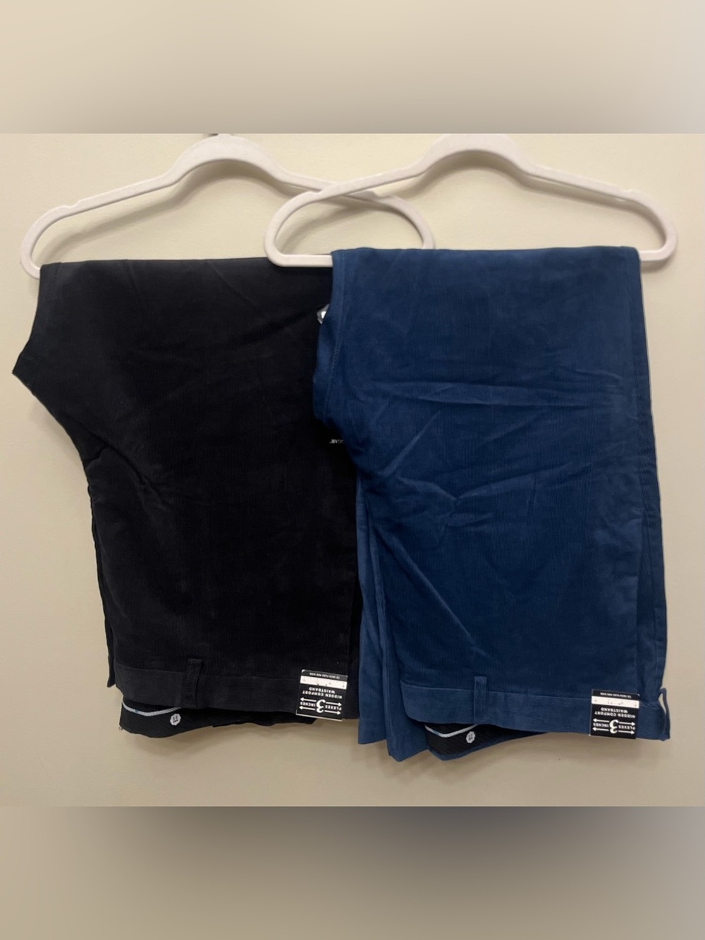 NWT Haggar Lot of 2 Premium Stretch Cord Pants Men's 44x30 Cadet Blue Dark Grey